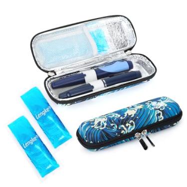 Imagem de YOUSHARES Estojo De Viagem Para Refrigerador De Insulina Com 2 Bolsas De Gelo, Organizador Pequeno De Eva Para Diabéticos, Bolsa Térmica Portátil Para Resfriamento De Medicamentos, Bolsa De Transpo