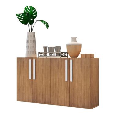 Imagem de Aparador Buffet 4 Portas Suspenso Viena Rustic/branco