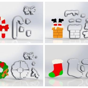 Imagem de Cortador Kit Natal 4 Modelos Modulares Mod 1 Tamanho 5Cm
