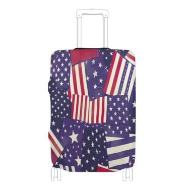 Imagem de Joisal Big Ben in London Capa protetora de mala aprovada pela Tsa para bagagem de 45 a 81 cm, Patchwork da bandeira dos EUA, S 18-20 in