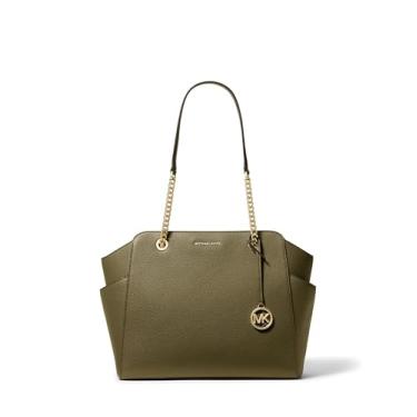 Imagem de Michael Kors Jacquelyn Bolsa de corrente média, verde safári, Verde safári