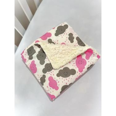 Imagem de Coberta Manta Macia Sherpa Estampado 100% Algodão (M, Nuvem Rosa)