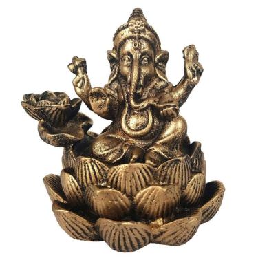 Imagem de Incensário ganesha cascata flor de lotus incenso cone backflow