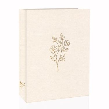 Imagem de Holoary Álbum De Fotos 5X7 Com 100 Fotos, Bolsos, Capa Tecido Linho, Livro Grande Para Casamentos, Memórias Viagem (Bege)