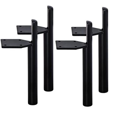 Imagem de Conjunto de 4 pernas de metal para móveis de 12,7 cm, da La Vane com 4 pés de substituição de móveis cônicos de ferro modernos, pretos para casa, projetos "faça você mesmo", sofá, mesa, armário, cama