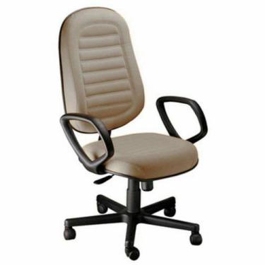 Imagem de Cadeira Presidente Gomada Com Braços Linha Blenda Bege - DESIGN OFFICE