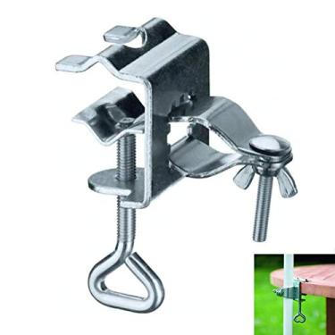 Imagem de ZJchao Bolcony Guarda-chuva Grampo Galvanizado Ajustável Parasol Stand para Patio Beach 24-32mm Diâmetro, Prata de Ferro (Prata)
