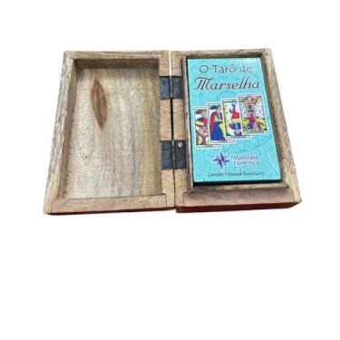 Imagem de Loja da Índia - Porta Baralho - Caixa Para Tarot - Caixa Retangular Forrada com Veludo Vermelho - 6 cm x 10 cm x 15 cm