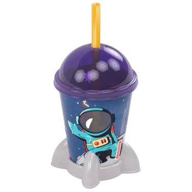 Imagem de Copo Infantil Astronauta Nave Espacial com Tampa e Canudo