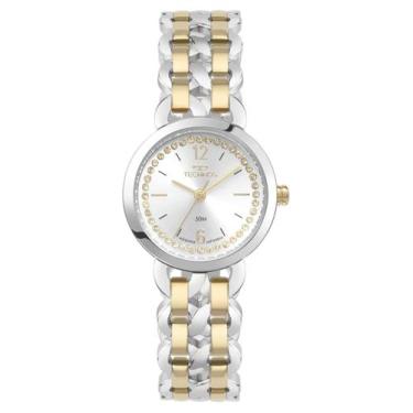 Imagem de Relógio Technos Feminino Mini Joia Elos Bicolor Dourado com Cristais 2