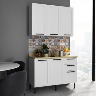 Imagem de Cozinha Compacta Modulada 100% MDF Branco 3 Peças CZ3300 - Tecno Mobil