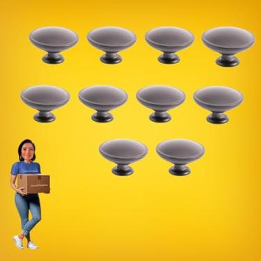 Imagem de Puxador Colonial Botão 34mm Preto – Kit com 10 Unidades | Estilo Clássico para Gavetas, Armários e Móveis Planejados, Escola 2:1