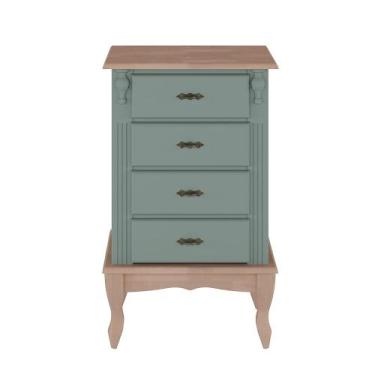 Imagem de Mesa de Cabeceira de Madeira Antique Luís XV com 4 Gavetas - 1031 - Me