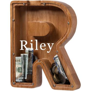 Imagem de Cofrinho de madeira personalizado para crianças, tamanho grande