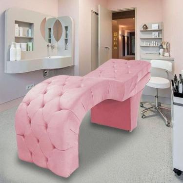 Imagem de Maca Estética Estofada Reclinável Ergonômica Veludo Vanessa Rosê