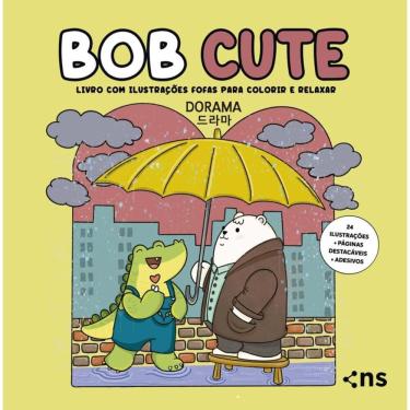 Imagem de BOB CUTE - DORAMA - Livro com ilustrações fofas e autênticos para pintar, páginas destacáveis e acompanha uma cartela de adesivo - papel 180gr