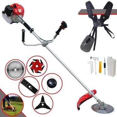 Imagem de Roçadeira Completa À Gasolina Anmax CG520P-TB 52cc 2,2HP 10.000rpm Com Lâmina Facão + Lâmina 3 Pontas + Lâmina 6 Pontas + Lâmina 40 Dentes + Carretel