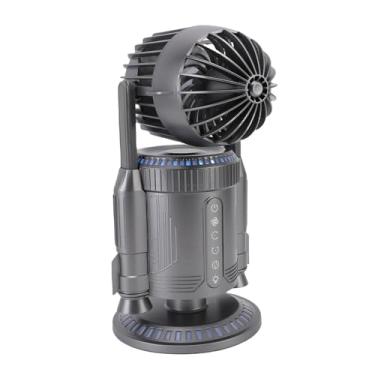 Imagem de Depisuta Ventilador Portátil de Névoa, Rotação de 360 ° Rocket Rocket Desktop Fan Com Spray Leve RGB 5000rpm Modo Dinâmico de Controle de Voz 12H Tempo de Execução para Escritório