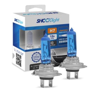 Imagem de Kit Lâmpadas Halogena Super Branca H7 55w 8500K Shocklight