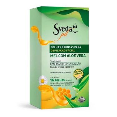 Imagem de Folhas Depilatórias Sveda Pil Facial Mel e Aloe Vera 16 Unidades