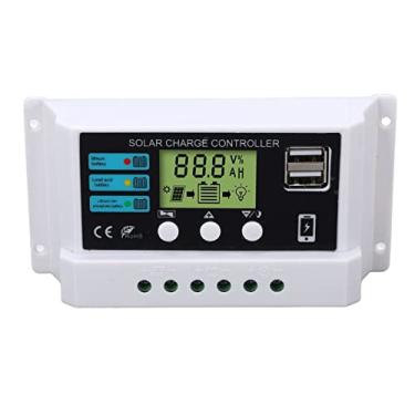 Imagem de Controlador de carga solar Regulador solar LCD Exibir Proteção de sobrecarga de chips industrial 12V 24V Aption Self Plastic White para Comercial Industrial doméstico (10a)
