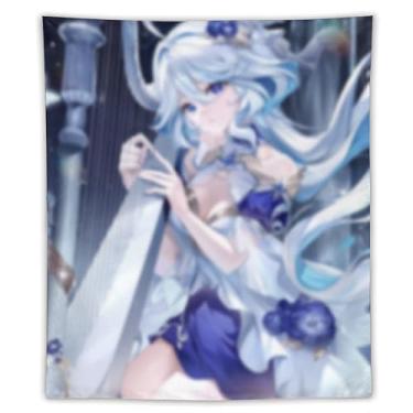 Imagem de LIEGBMEU Tapeçaria sexy de anime menina 127 x 152 cm arte de colcha de parede decoração de tapeçaria caprichosa AF103