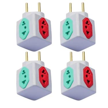 Imagem de Kit 4 Adaptador Tomada Benjamin Cubo com 4 Entradas Bivolt 110v 220v Potencia 10A 20A Resistente