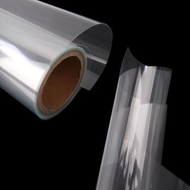 Imagem de Klmnop Folha de estêncil em branco de rolo de 30 cm x 12,5 m, folhas de acetato de material transparente de 6 mil, folha de estêncil de Mylar reutilizável para máquinas de corte, colar de bolo