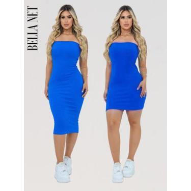 Imagem de Kit 2 Vestido Midi E Curto sem alça Feminino Sem Alça Premium Sem Tran