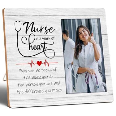 Imagem de Porta-retrato 'Nurse Is A Work Of Heart~'10 x 15 cm, presentes para enfermeiras, escolas de enfermagem, formatura, aniversário, Dia Internacional da Enfermeira, etc., Presentes de agradecimento de