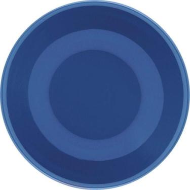 Imagem de Kit 12 Pratos Fundos Unni Blue Oxford Cerâmica 20,5cm