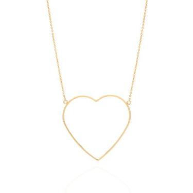 Imagem de Maxi Feminino Colar Coração Banhado a Ouro 18k 532069 - Rommanel