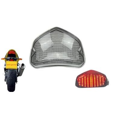 Imagem de TOPZONE Para Suzuki 2004-2005 GSXR600; 2004-2005 GSXR750; luz traseira de freio LED luz traseira de seta integrada; 35710-29G30 (moke, estilo 2: lanterna traseira de LED sequencial + seta)