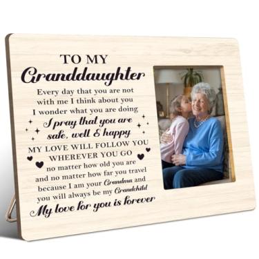 Imagem de JANLAN Porta-retrato para neta, presentes de avó para aniversário, Natal, formatura, You Will Always Be My Granddaughters, serve para fotos de 10 x 15 cm