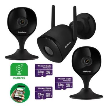 Imagem de Kit Câmeras de Segurança Intelbras 2 Câmeras Internas, 1 Externa e 3 C