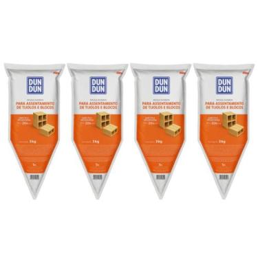 Imagem de Kit com 4 Massas Poliméricas DunDun 3kg para Assentamento - 001997