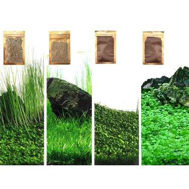 Imagem de Planta de aquário 4 em 1 S.e.ds, sem planta de plástico artificial, grama viva para aquário de peixes, serve para todos os substratos (0,36 ozTiny+10.2 g Long+10.2 g Short+10.2 g Big Dual) ZQV-003