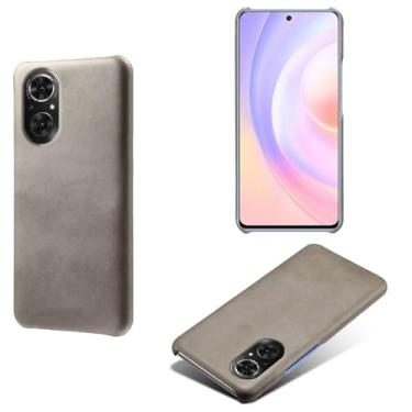 Imagem de Capa para Honor 50 SE,Proteção contra quedas,Casca de volta de cor sólida simples,Design de couro de imitação de plástico-Gray
