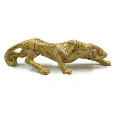 Imagem de Estatueta Pantera Negra Onça Jaguar em Cerâmica Decoração - Decor Port