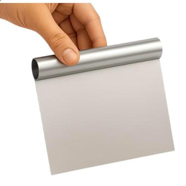 Imagem de Espátula Tubular Multiuso em Aço Inox 15 cm Cortador Raspador de Cozinha para Massas Legumes Verduras Carne Doces
