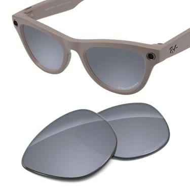 Imagem de Tintart Lentes de substituição de desempenho compatíveis com RayBan Meta Skyler RW4010 52 mm polarizada gravada-prata metálica