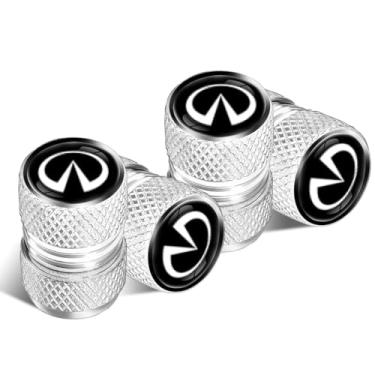 Imagem de 4 peças de tampas de haste de válvula de pneu, tampa de válvula protetora de pneu automotivo de metal, para Infiniti QX50 Q50 Q70 Q70L Q60 QX30 QX60 QX80 todos os modelos tampa de roda, peças de pneu