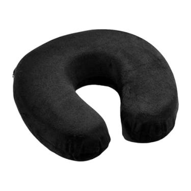 Imagem de BaotyJie Travesseiro de viagem para pescoço, apoio de cabeça, respirável, ergonômico, formato U, para uso em carro, casa e escritório, Preto