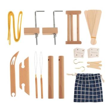 Imagem de CarpNettore Kit de Tecelagem Acessórios para Tecelagem Multiuso para Alça de Bolsa Madeira de Faia Grampo de Fixação de Mesa Kit de Tapeçaria de Madeira
