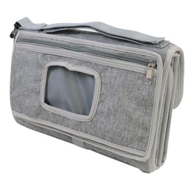 Imagem de Milageto Acessórios para troca de fraldas dobráveis, fáceis de limpar, presente com bolso para lenços umedecidos, à prova d'água, cinza, recém-nascidos, Cinza