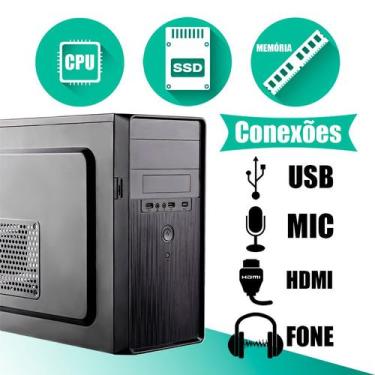 Imagem de Completo Pc Cpu Monitor 19" Intel Core i3 VGA 8GB SSD 240GB Windows 10