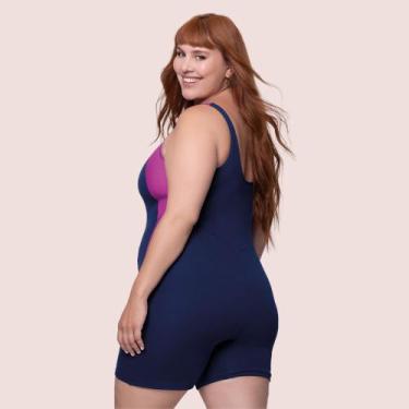 Imagem de Maiô Plus Size Selene Macaquinho Adulto Feminino Básico Natação Modela