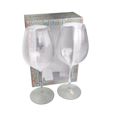 Imagem de Kit Vinho 2 Taças Grandes 580 ml Poliestireno Transparente