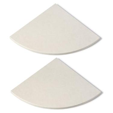 Imagem de Koville Prateleira de chuveiro de canto de mármore para banheiro, prateleiras de canto de mármore polido de 25 cm para banho, suporte de chuveiro de canto de pedra montada na parede, prateleira de