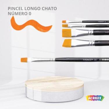Imagem de Ppincel pelo sintetico dourado preto longo número 0 - ACRILEX